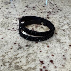 Origami Owl Black Double Wrap Crystal Bracelet